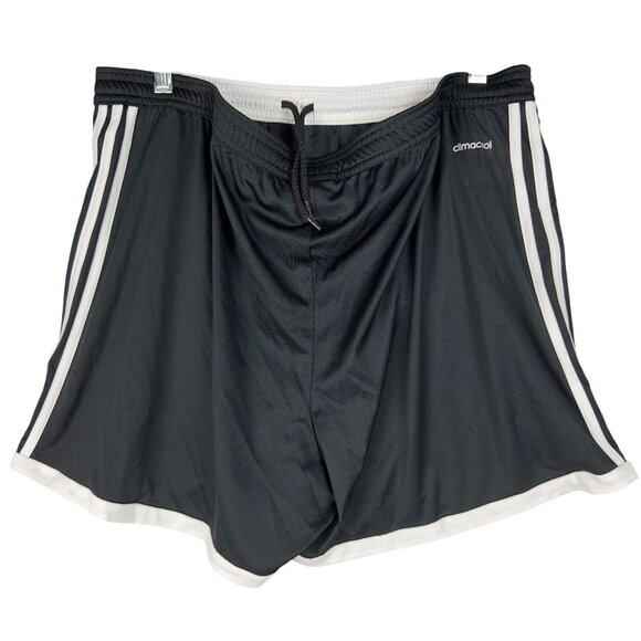 Adidas Climacool Shorts Girls Size XL Black & White Drawstrings Striped Athleti - Picture 2 of 6